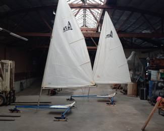 These are in a Warehouse. Ice Boats. Lockley Skimmer 45 