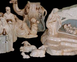 Beautiful vintage ceramic manger scene