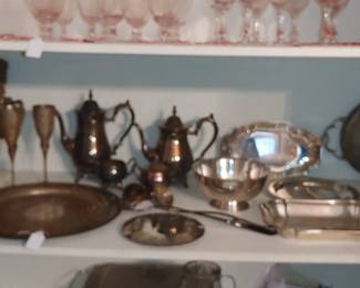 Silver plate serving pieces
