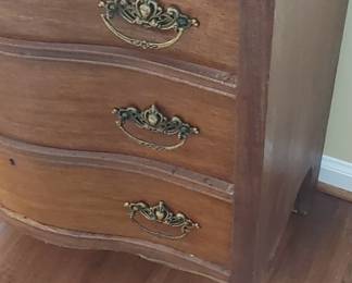 Antique Secretary Desk Inside Compartments Large Drawer Upper Shelf Mirrored