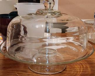 Big Beautiful glass cake plate & dome