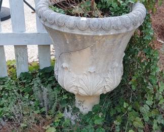 Beautiful planter &  base it's made to look like it is cracked & old. 