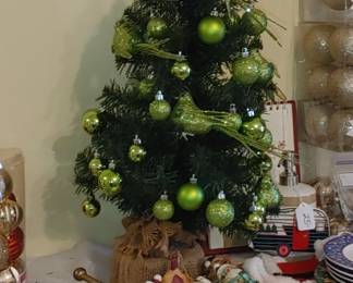 Lime green birds & tree