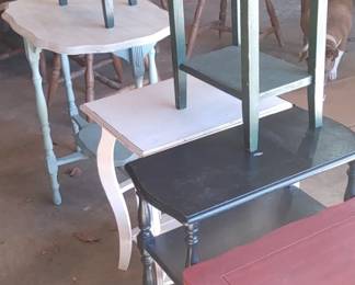 Many small tables from them lake house