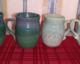 Sandra Miller pottery mugs
