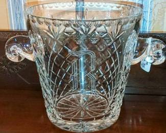 Stunning Crystal pineapple ice bucket with the monogram R