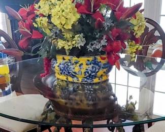 Stunning Blue & Yellow oriental bowl 