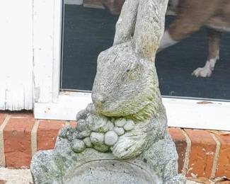 Cabbage Rabbit Planter, Garden Statue, Rabbit Statue,