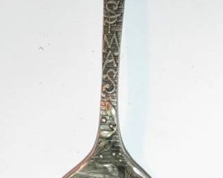 C.D Peacock 1880's Sterling Silver Christmas Nativity Santa Jesus Souvenir Spoon