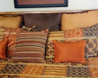 Beautiful queen bed bedding sold separately