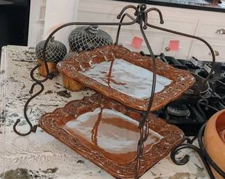 Fantastic serving  plates & metal stand