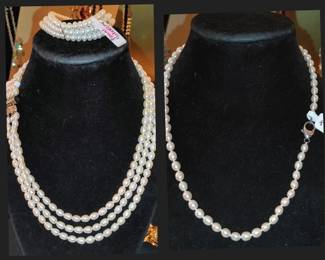 Beautiful hand knotted pearl's with Sterling Silver Italy closures