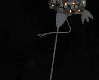 Beautiful light up metal Flamingo