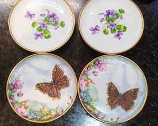 Set 2 Kaiser 4" Butterfly Coasters By Artist  Doris Hofmann W.Germany 