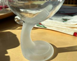 Bormioli Rocco Jerba wing curved frosted stem clear glass