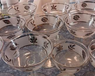 Libbey “Silver Leaf” mid century stemware