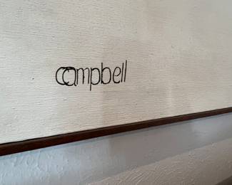 Amazing large mid century modern painting signed by Campbell. 