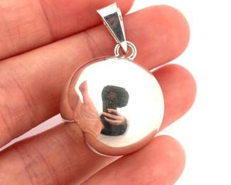 STERLING SILVER TAXCO MEXICO BOADING CHIME BALL PENDANT
