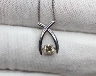 DIAMOND PENDANT MADE OF PT900 PLATINUM NATURAL D.30CT BOX CHAIN NECKLACE 2.66 GRAMS
