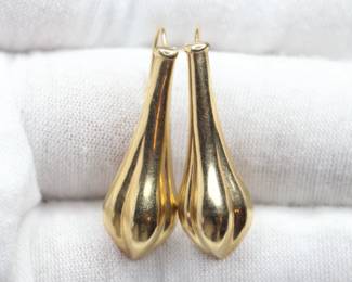 14K YELLOW GOLD DANGLE EARRINGS 1.3 GRAMS JEWELRY
