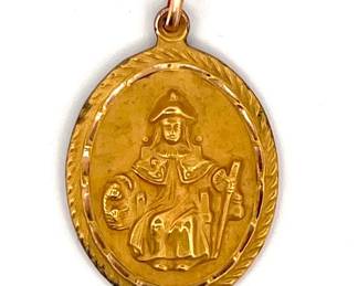 10k SOLID YELLOW GOLD RELIGIOUS PENDANT NECKLACE 5.3 GRAMS
