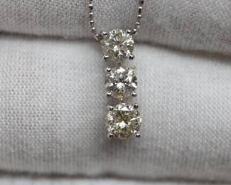 18K WHITE GOLD DIAMOND PENDANT 1.00CTW NATURAL 2.29 GRAMS GEMSTONE JEWELRY
