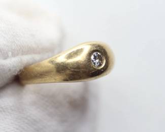 Yellow Gold Baby Ring With Diamond Solitaire 2.62 Grams Size 1.5
