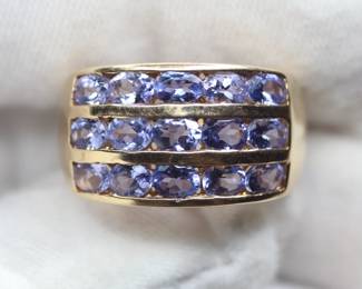 NATURAL TANZANITE RING 14K YELLOW SOLID GOLD 1.89CTW, 8.43 GRAMS, SIZE 7.75 JEWELRY GEMSTONE
