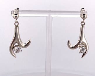 TAXCO MEXICO STERLING SILVER 925 CZ DANGLE EARRINGS

