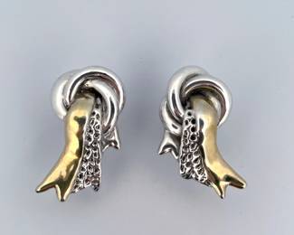 VINTAGE STERLING SILVER 925 BRUTALIST EARRINGS

