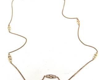 14k SOLID YELLOW GOLD NECKLACE CHAIN 1.5 GRAMS 17 INCHES FINE JEWELRY
