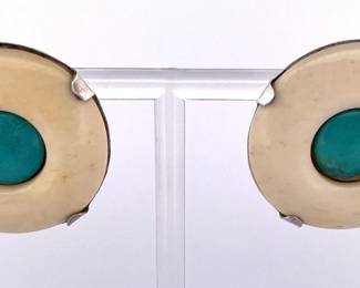 STERLING SILVER TURQUOISE 'GREAT FALLS METAL WORKS' EARRINGS
