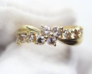 DIAMOND RING 18K YELLOW GOLD SIZE 6 4.48 GRAMS NATURAL 1.08CTW GEMSTONE JEWELRY
