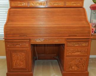 Carved rolltop desk