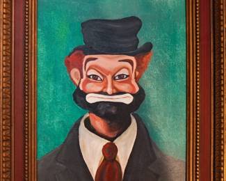 Red Skelton clown painting