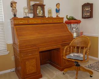Carved rolltop desk