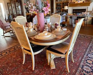 dining table w/ leave & 6 chairs