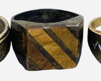 10Kt Gold and Sterling Mens Rings