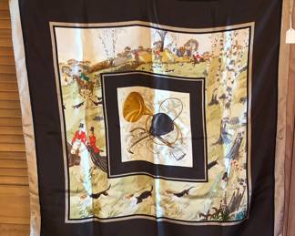 Vintage Gucci silk fox hunt scarf art by V. Accornero (33” square)