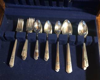 Oneida “Silver Rose” silver plate flatware (service for 8 minus one dinner fork - 58 pieces)