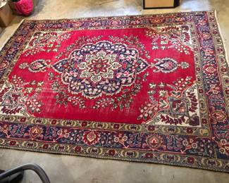 Vintage 100% wool hand knotted rug, made in Iran (84” x 112”)
