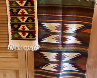 Wool weavings - bigger one is from Oaxaca (22” x 38”)
