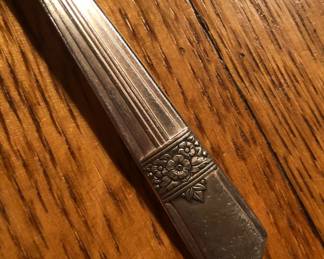 Detail of silver plate flatware