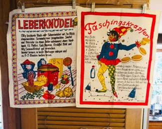 Festive linen kitchen towels, made in Austria