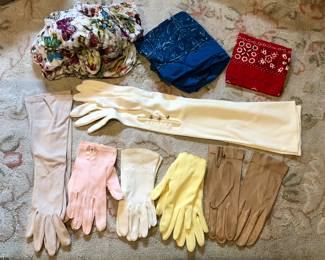 Vintage gloves, scarves & bandanas