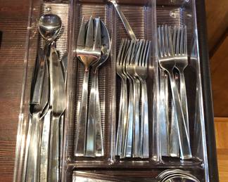DANSK stainless flatware set - service for 8 + serving pieces (45 pcs. total) 