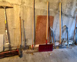 Push mower & a few yard tools