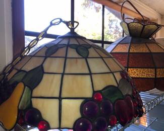 Stained glass hanging lamps