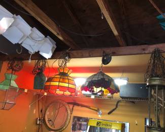 Stained glass lights.  Stage spotlights.