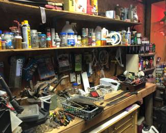 Garage supplies and tools